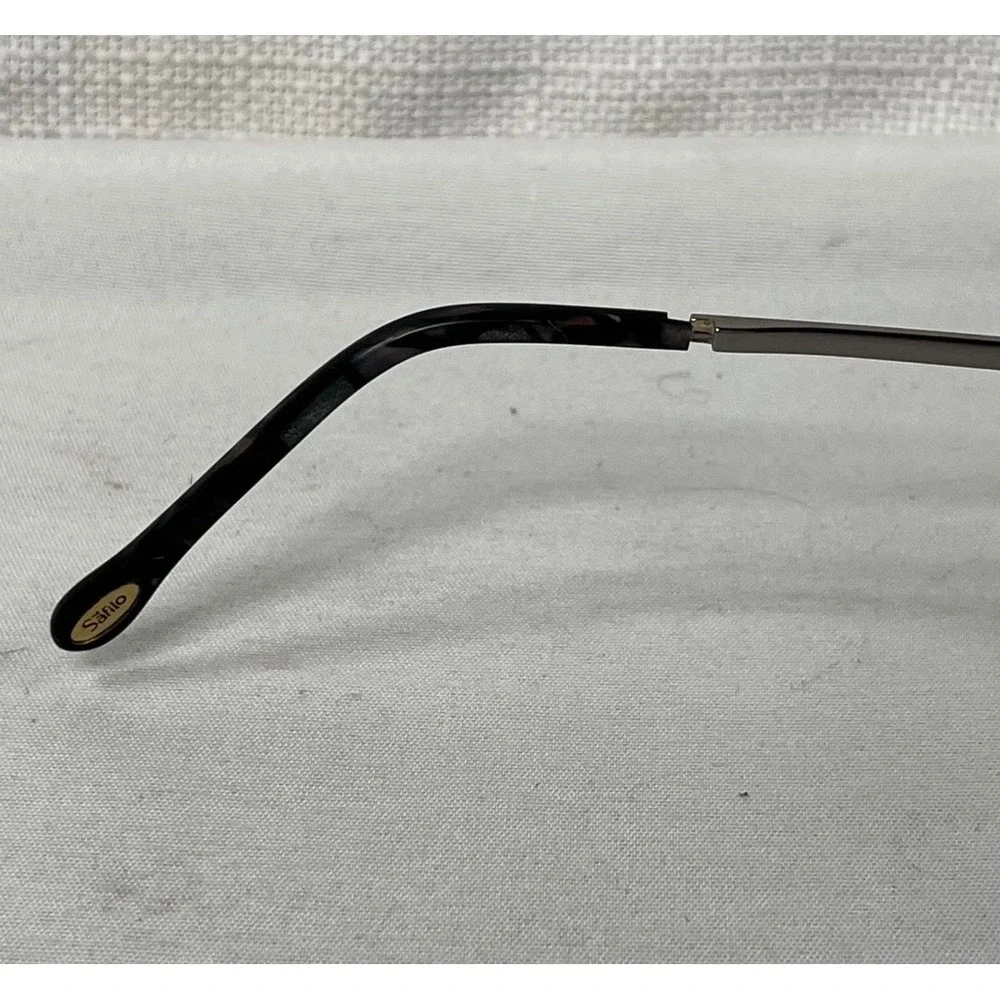 Safilo Elasta Semi Rimless Eyeglasses Gray Titanium Oval Frames Made in Italy